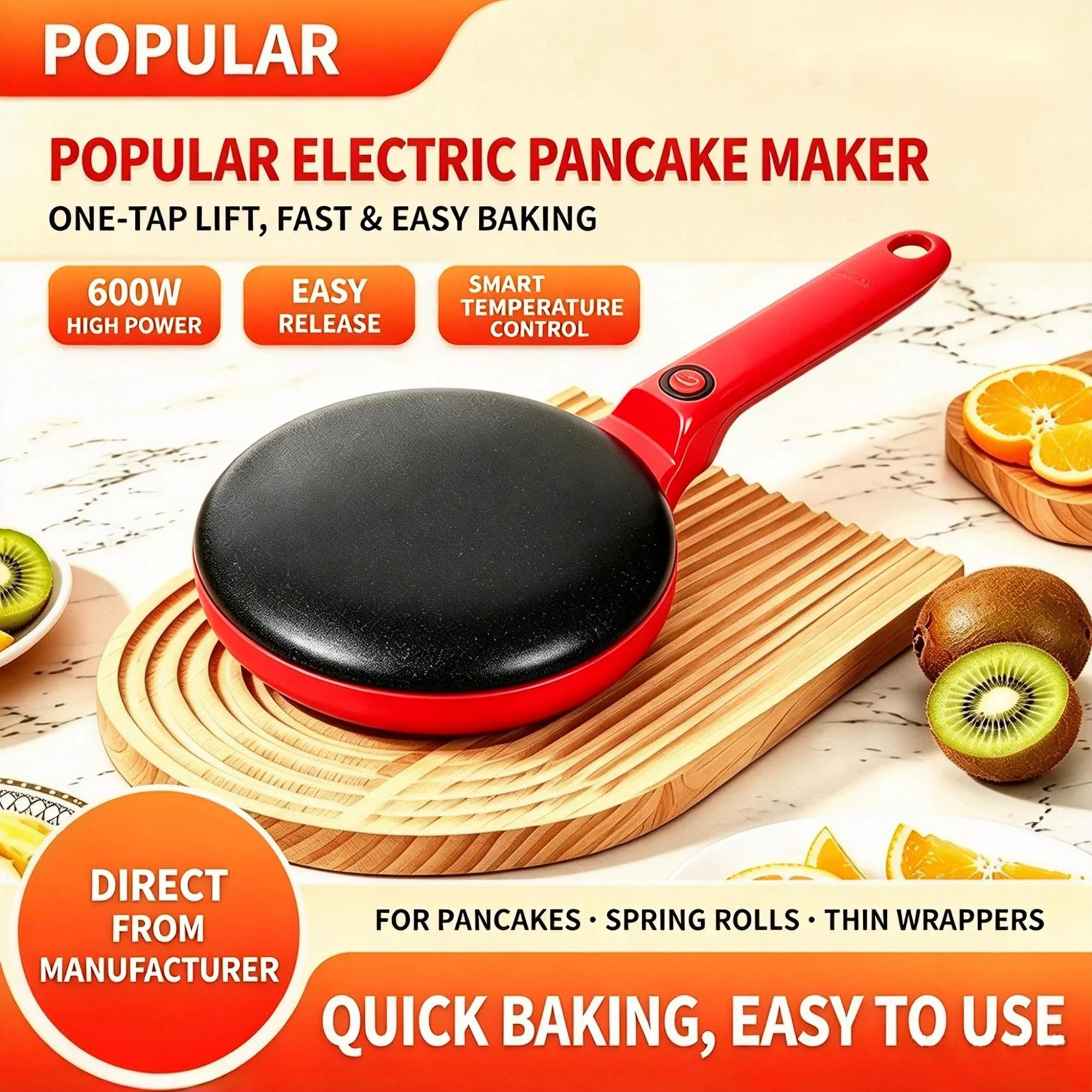 img alibaba 1792568346.jpeg Electric Griddle Single-sided Heating Compact Pancake Maker Electric Griddle Thin Pancake Machine Cooking Plate Pancake Maker
