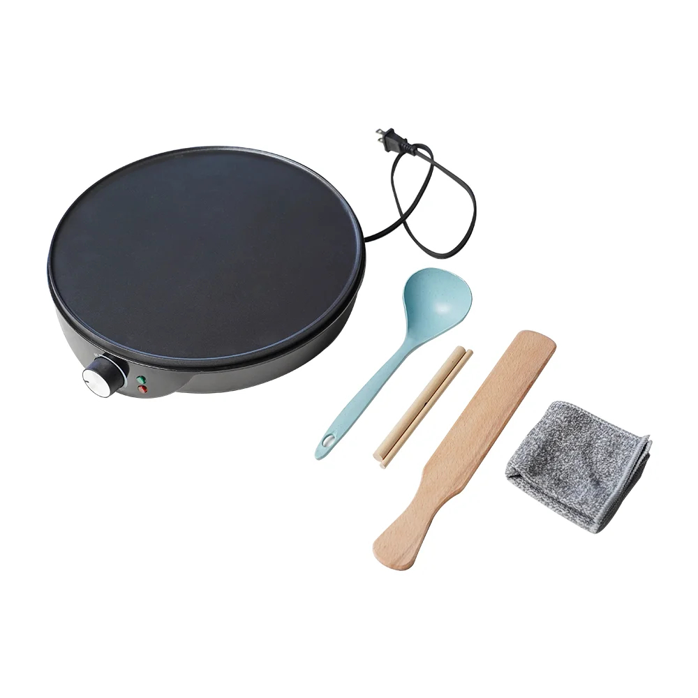 img alibaba 1792568418.jpeg Healthy Household Breakfast Maker Electric 1000W Non-Stick Pancake Maker Temperature Control LED Indicator Portable for Crepes - Black