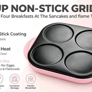 Hot Selling Portable Indoor Non-Stick Aluminum 4-Hole Electric crepe maker Temperature Control Household 1500W Gift