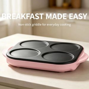 Hot Selling Portable Indoor Non-Stick Aluminum 4-Hole Electric crepe maker Temperature Control Household 1500W Gift