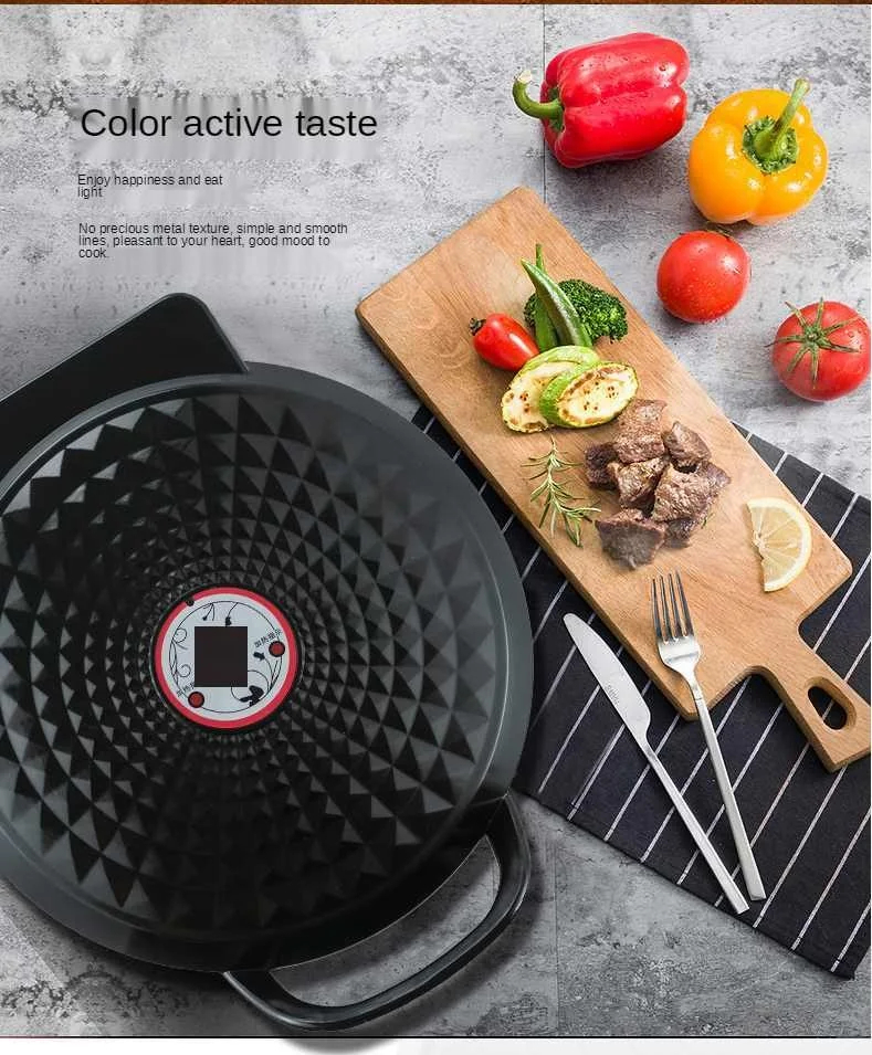 img alibaba 1792575381.jpeg 220V Electric Baking Pan Double-sided Heating Type Crepe Maker Skillet Pancake Baking Machine Pie Pizza Griddle