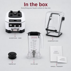 Commercial Blender Manufacturer Factory - 1400W Heavy Duty Smoothie Machine Private Label Custom Logo Supported
