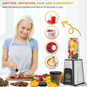Personal 800W Smoothies Maker Blender for Frozen Drinks & Crushed Ice with BPA Free Portable Bottle-Hotel & Outdoor Use