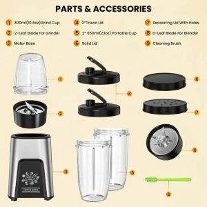 Personal 800W Smoothies Maker Blender for Frozen Drinks & Crushed Ice with BPA Free Portable Bottle-Hotel & Outdoor Use