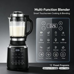 Custom Color Heating Blender 800W High Borosilicate Glass Jar Electric Smoothie Maker 12-In-1 Touchpad Control Household Mixer