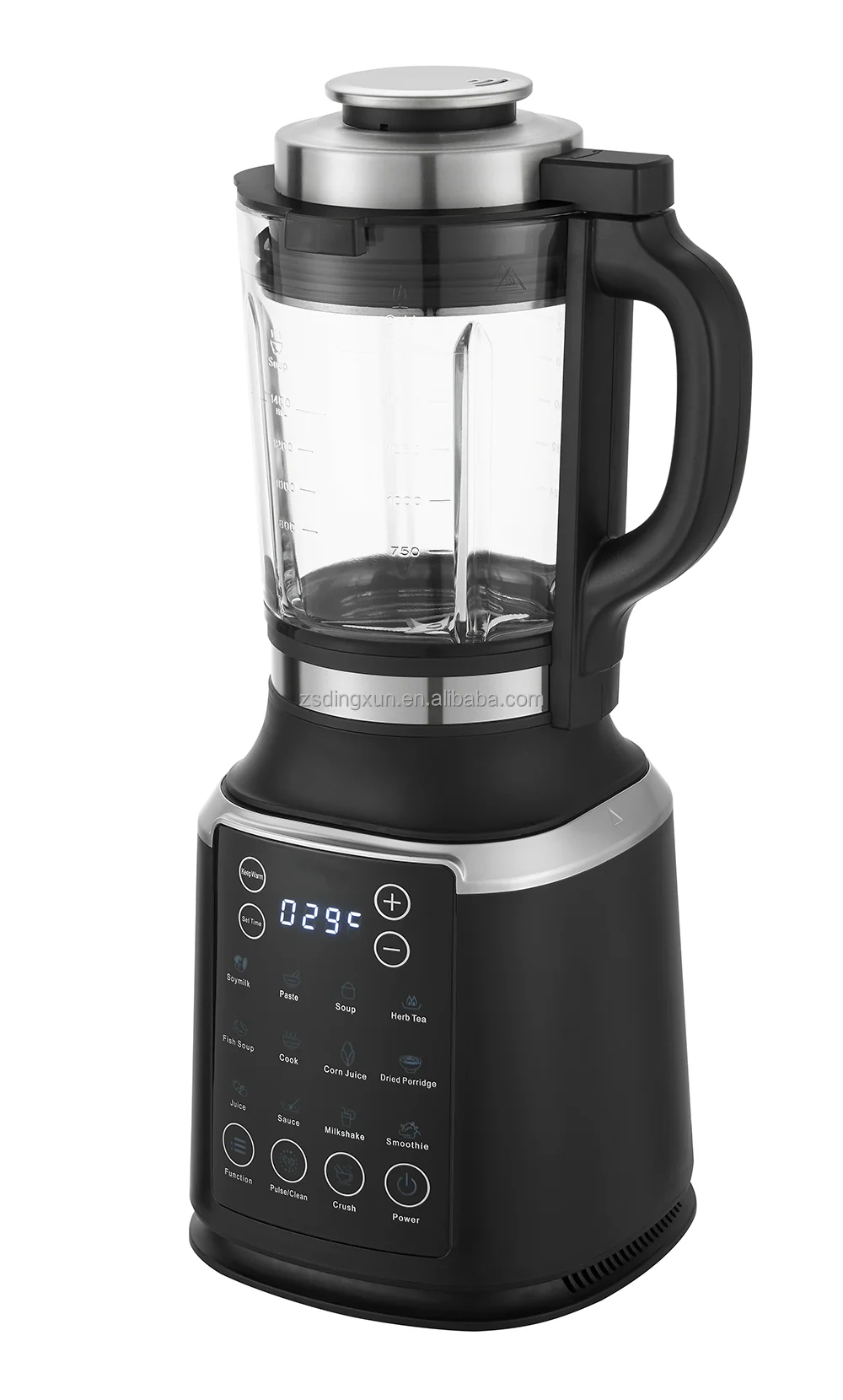 img alibaba 1792635257.jpeg Custom Color Heating Blender 800W High Borosilicate Glass Jar Electric Smoothie Maker 12-In-1 Touchpad Control Household Mixer