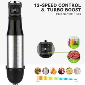 Hot Selling 4-in-1 Professional Household Hand Machine Electric Immersion Blender Variable Speed Stick Blender for Outdoor