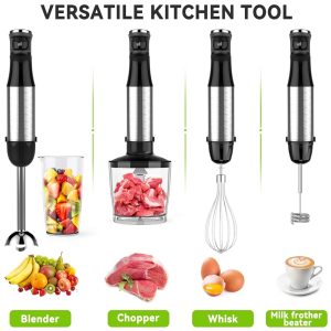 Hot Selling 4-in-1 Professional Household Hand Machine Electric Immersion Blender Variable Speed Stick Blender for Outdoor
