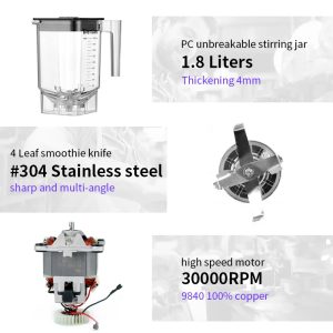 New Design Silent Blender Mixer Multifunctional Heavy Duty Commercial Professional High Speed Smoothie Blender With Cover
