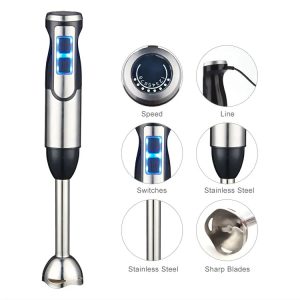 Kitchen Appliance Multifunction Immersion 1000W LED Stainless Steel Stick Mixer Dc Motor Electric Hand Blender for Sale