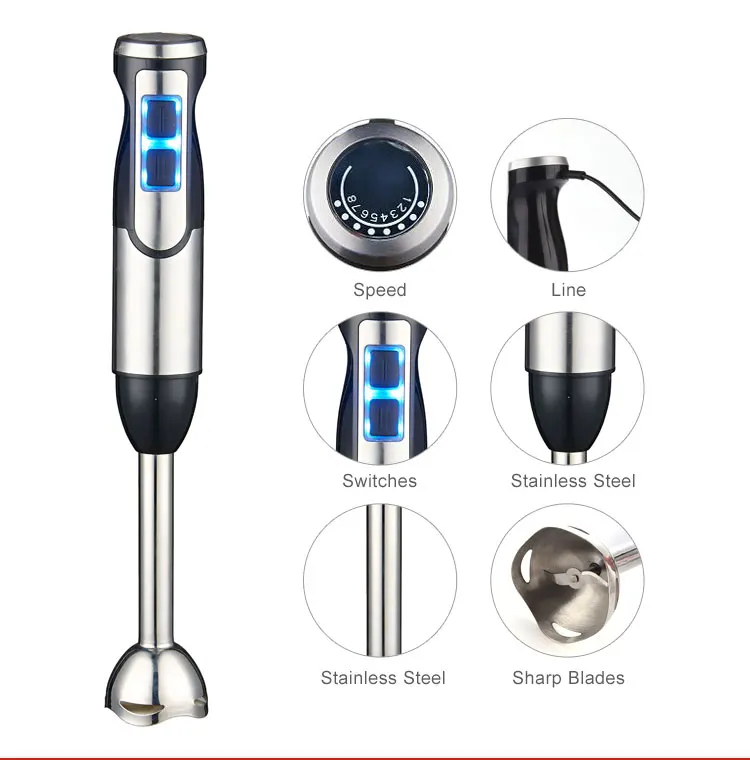 img alibaba 1792638117.jpeg Kitchen Appliance Multifunction Immersion 1000W LED Stainless Steel Stick Mixer Dc Motor Electric Hand Blender for Sale