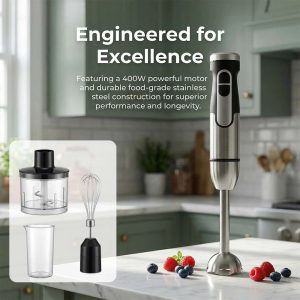 Factory Wholesale 5 in 1 Stainless Steel Hand Blender Multifunctional Electric Food Mixer Baby Food Blender Meat Grinder