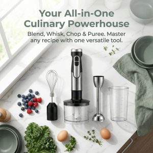 Factory Wholesale 5 in 1 Stainless Steel Hand Blender Multifunctional Electric Food Mixer Baby Food Blender Meat Grinder