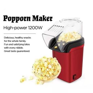 High-Efficient Electric Oil-Free Automatic Red Popcorn Maker Fast Popping for Household Use