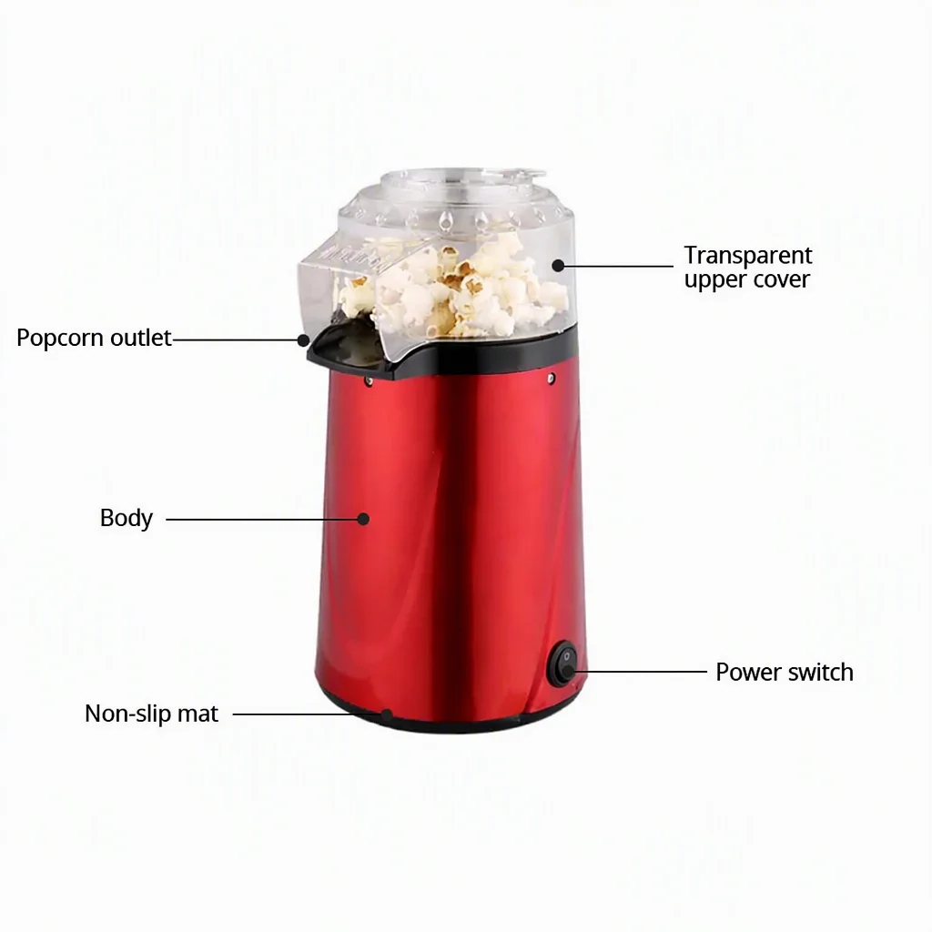 img alibaba 1793070021.jpeg Household Hot-air Popcorn Machine Oil-free Low-fat Ready in 2 Minutes Available Any Color 1200W - Multicolor