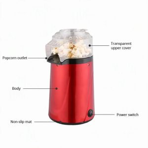 Household Hot-air Popcorn Machine Oil-free Low-fat Ready in 2 Minutes Available Any Color 1200W