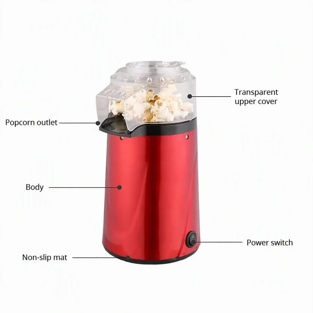 img alibaba 1793070043.jpeg Household Hot-air Popcorn Machine Oil-free Low-fat Ready in 2 Minutes Available Any Color 1200W