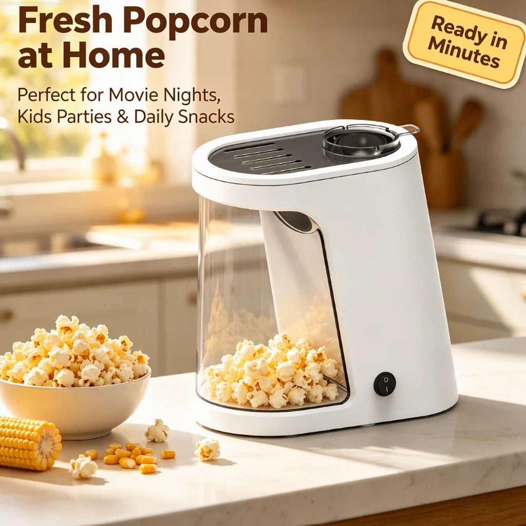 img alibaba 1793072690 1.jpg Electric Hot air Popcorn Maker Overheat protection Aluminum Material 1200W Power Switch Control for Home
