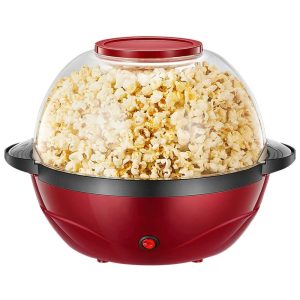 Portable 3.6L Large-capacity Popcorn Machine Professional 850W Home Electric Popcorn Maker Automatic Hot Air Pop Corn Machine - Red / 220V - EU