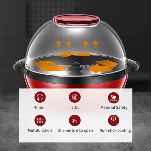 Portable 3.6L Large-capacity Popcorn Machine Professional 850W Home Electric Popcorn Maker Automatic Hot Air Pop Corn Machine