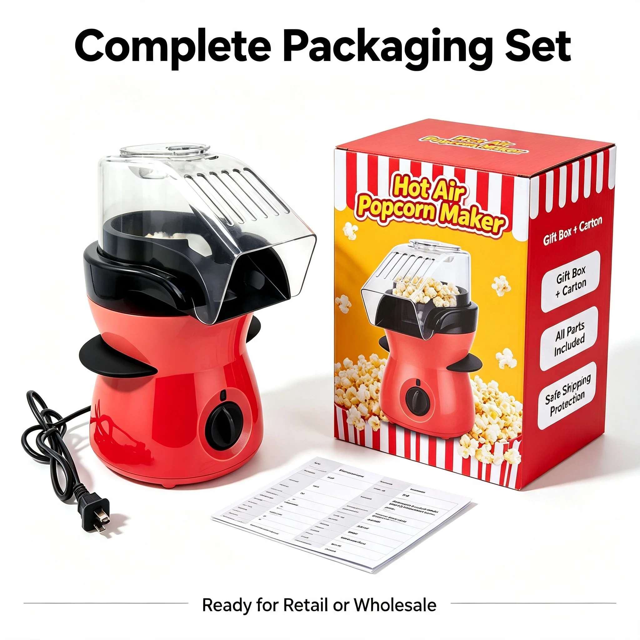 img alibaba 1793073019 2.jpg New Arrival Mini Hot 1100W Oil Free Electric Popcorn Popper Home Party Snack Maker Support Custom Logo Air Popcorn Machine