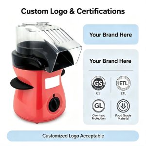 New Arrival Mini Hot 1100W Oil Free Electric Popcorn Popper Home Party Snack Maker Support Custom Logo Air Popcorn Machine