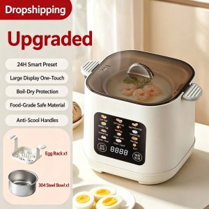 Electric Egg Cooker, 12-in-1 Steamer, 24H Preset, 12H Keep Warm - Pro Single-Layer Set / 220-240V