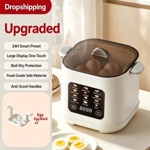 Electric Egg Cooker, 12-in-1 Steamer, 24H Preset, 12H Keep Warm - Basic Single-Layer Set / 220-240V