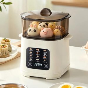 Electric Egg Cooker, 12-in-1 Steamer, 24H Preset, 12H Keep Warm