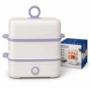 Egg Electric Steamer, Double-Layer, Auto Shut-Off - Purple