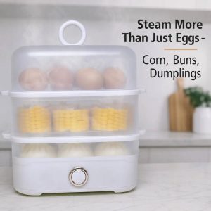 Egg Electric Steamer, Double-Layer, Auto Shut-Off
