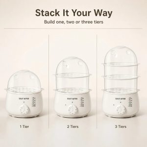 Electric Egg Steamer, 3-Tier Cooker with Detachable Trays
