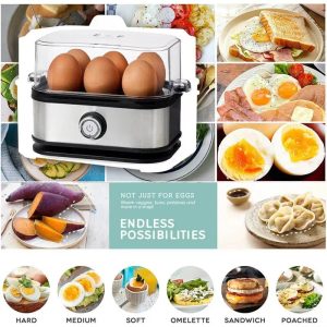 Nutricook Penguin Electric Egg Cooker, Stainless Steel Auto Shut-Off