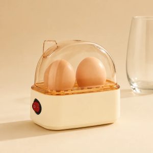 Electric Egg Cooker for 2 Eggs, 120W Mini Steamer with Transparent Lid - White 2-Egg Steamer / 220-240V