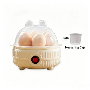 Egg Cooker, Multi-Tier Steamer for Eggs, Buns, Dumplings, Corn - US/EU / 220V / Gream White Single Layer