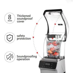 Soundproof Commercial Blender, Ice Crusher for Smoothies and Milkshakes