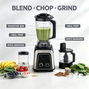 Commercial Fruit Juice Blender, 2-in-1 4500W Heavy Duty Mixer