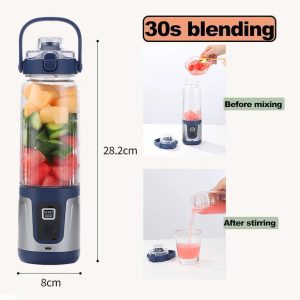 Portable Blender, 700 mL Double Blade USB Juicer Mixer